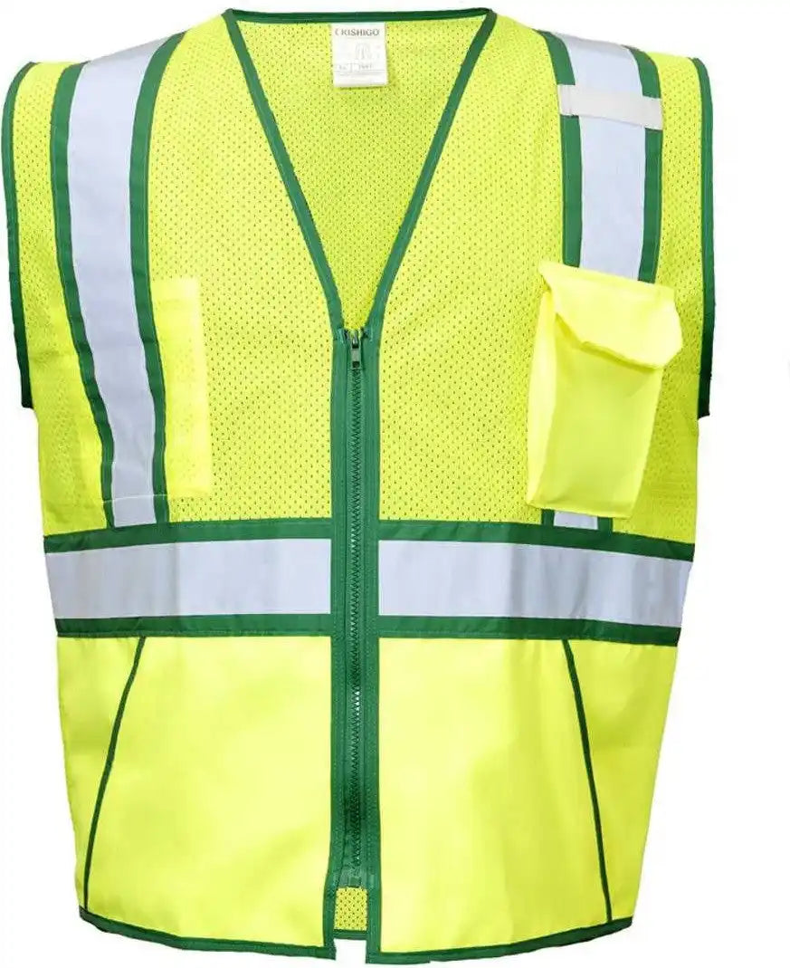 Kishigo 1595 1598 Standard Contrast Vest Lime Green