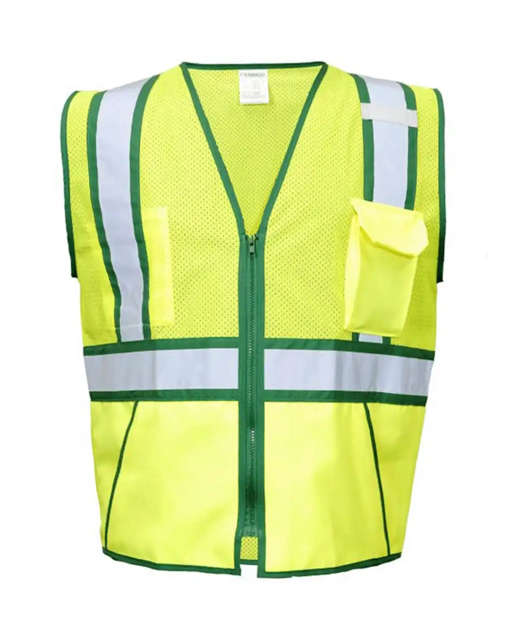 Kishigo 1595-1598 Standard Contrast Vest - Lime Green - Lime/ / m