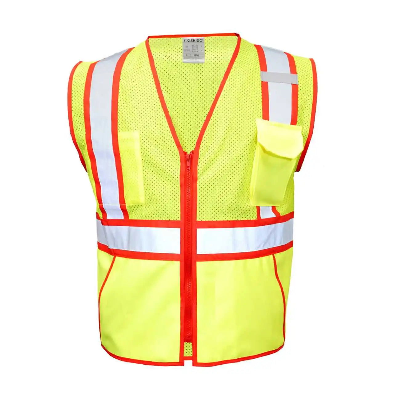Kishigo 1595-1598 Standard Contrast Vest - Lime Red