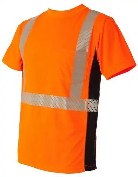 Kishigo 9114 9115 Premium Black Series Breathable Tape Class 2 t Shirt Orange