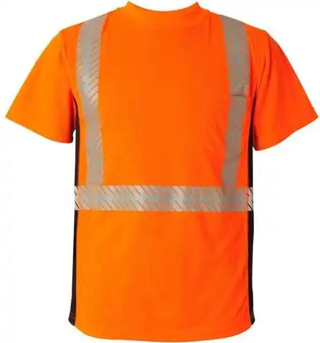 Kishigo 9114 9115 Premium Black Series Breathable Tape Class 2 t Shirt Orange