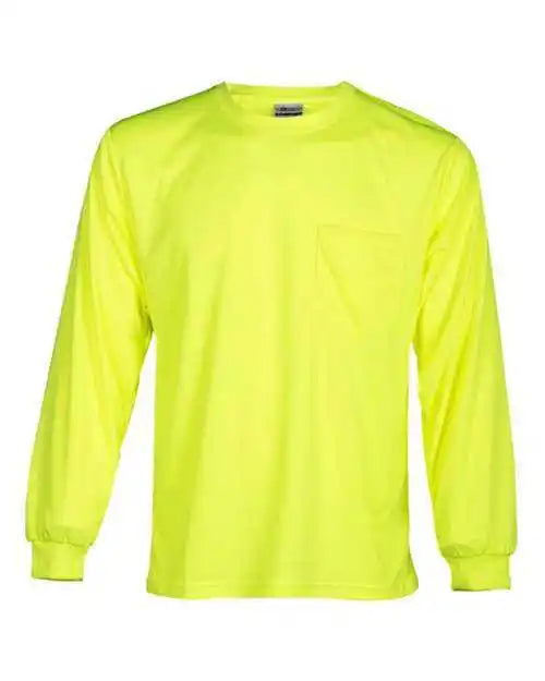 Kishigo 9122-9123 Microfiber Polyester Long Sleeve T-shirt - Lime