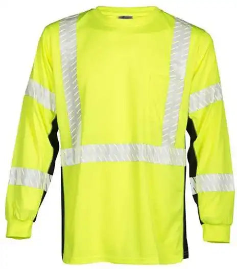 Kishigo 9134 9135 Premium Black Series Long Sleeve t Shirt Lime