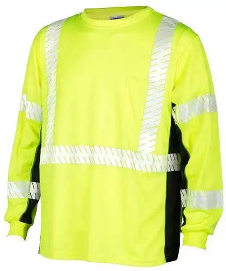 Kishigo 9134 9135 Premium Black Series Long Sleeve t Shirt Lime