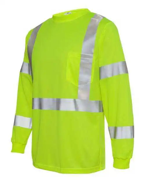 Kishigo 9145 9146 Long Sleeve Class 3 t Shirt Lime