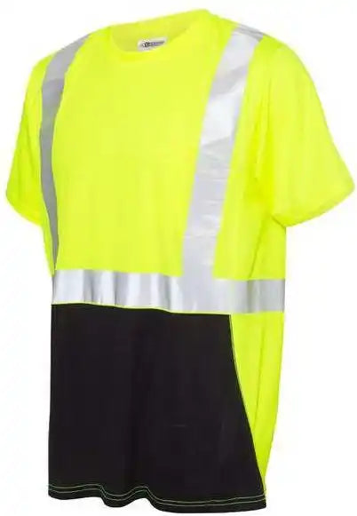 Kishigo 9162 Black Bottom Class 2 t Shirt Lime