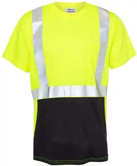 Kishigo 9162 Black Bottom Class 2 t Shirt Lime