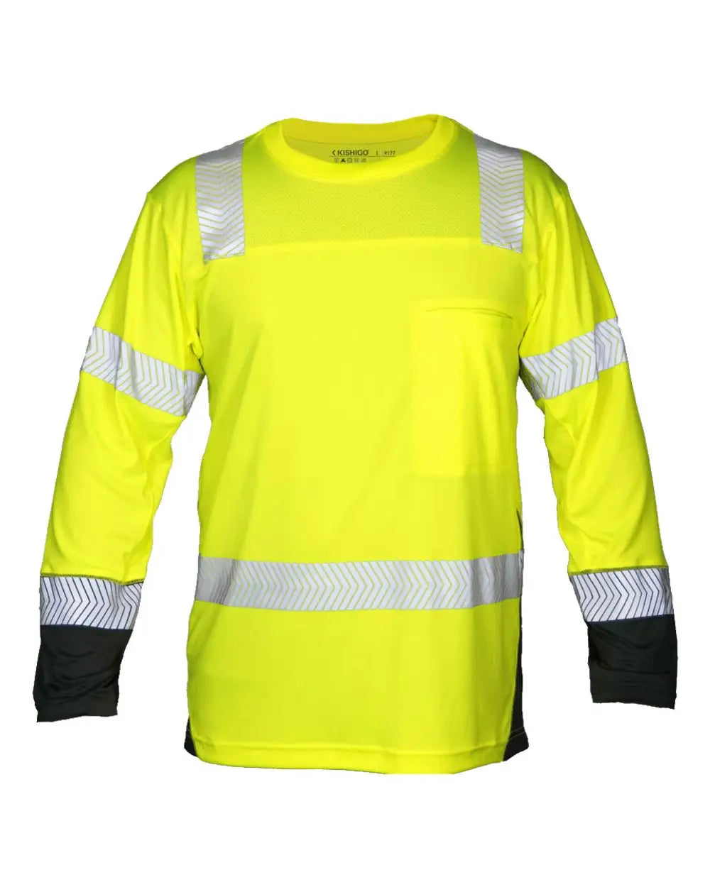 Kishigo 9177 Premium Black Series® Cool Touch Class 2 Long Sleeve T-shirt - Lime / m