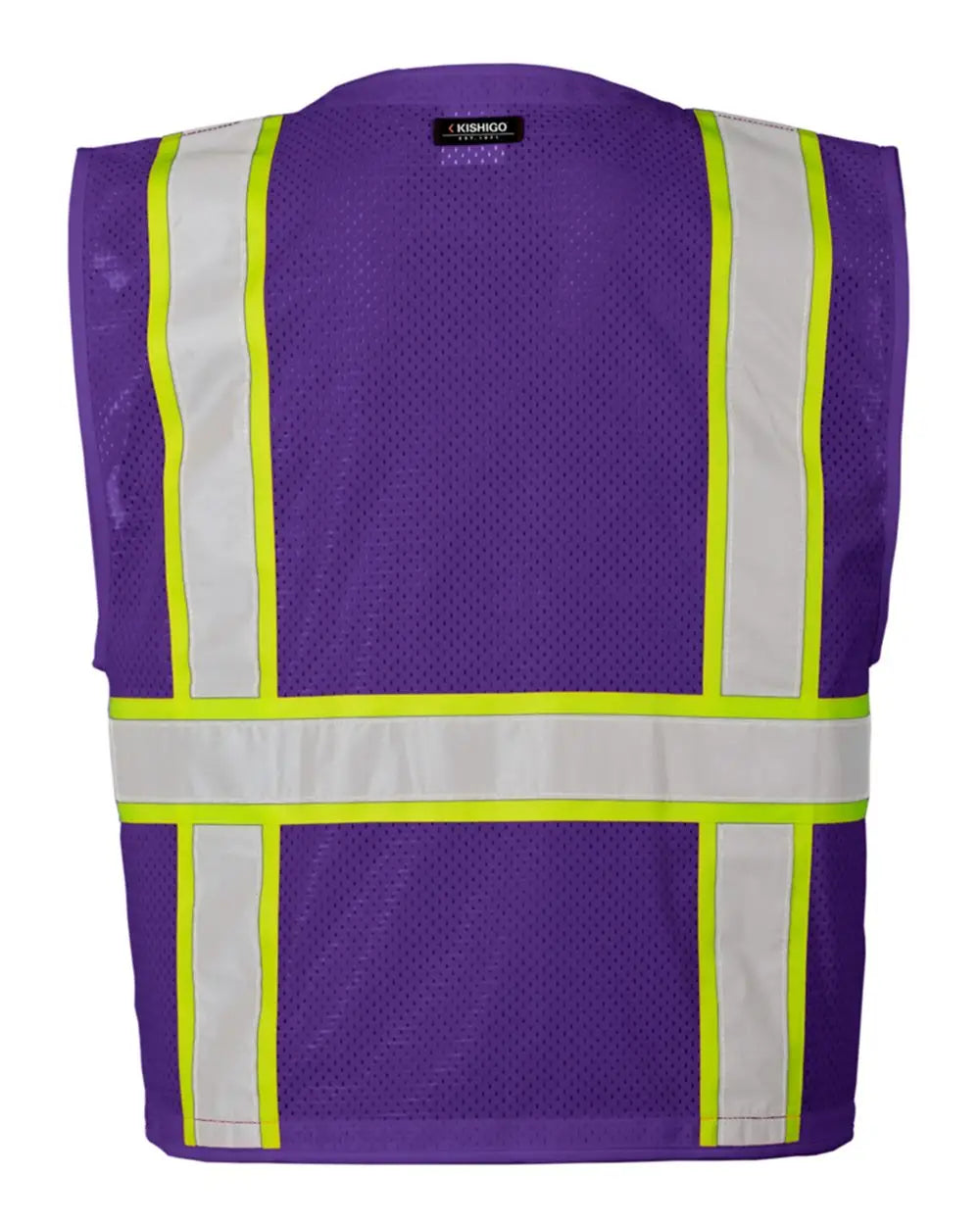 Kishigo B100-111 Ev Series Enhanced Visibility Multi-pocket Mesh Vest - Purple Lime - B109