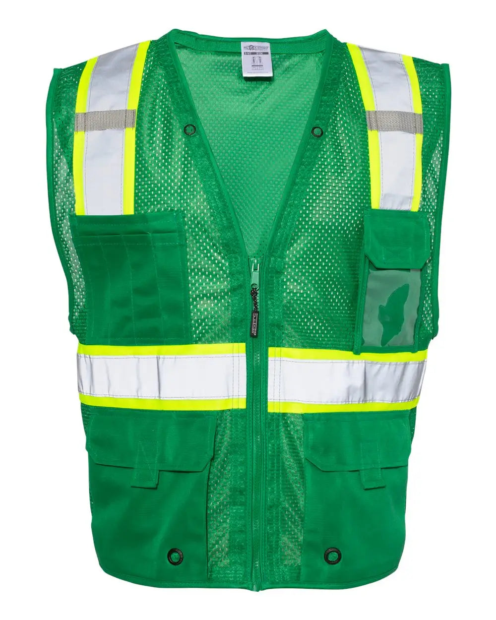 Kishigo B100-111 Ev Series Enhanced Visibility Multi-pocket Mesh Vest - Green Lime - B104