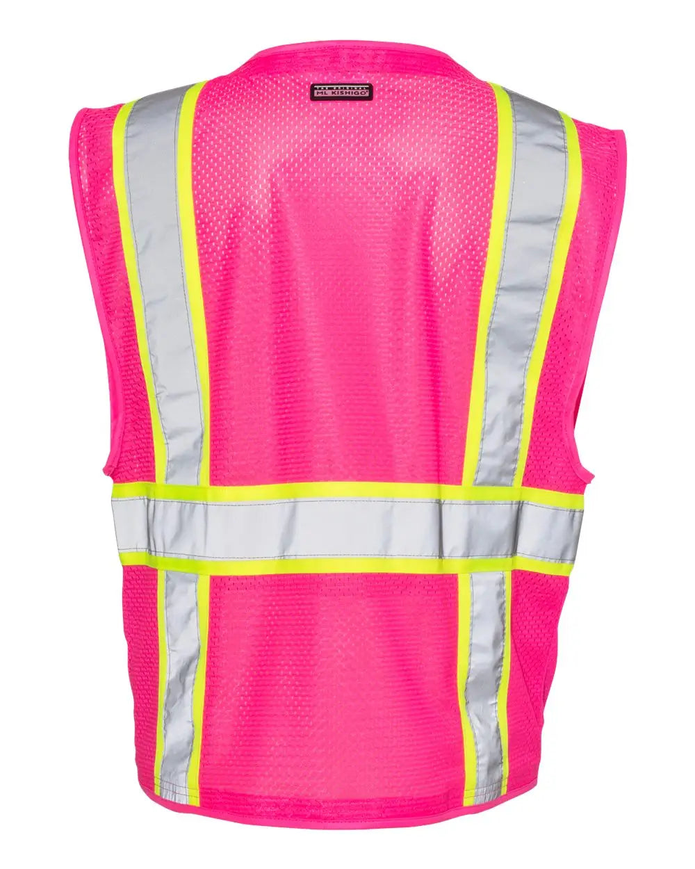 Kishigo B100-111 Ev Series Enhanced Visibility Multi-pocket Mesh Vest - Pink Lime - B107