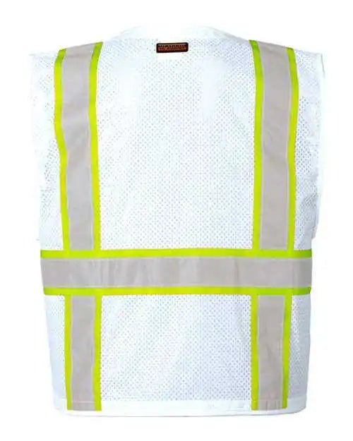 Kishigo B100-111 Ev Series Enhanced Visibility Multi-pocket Mesh Vest - White - B105