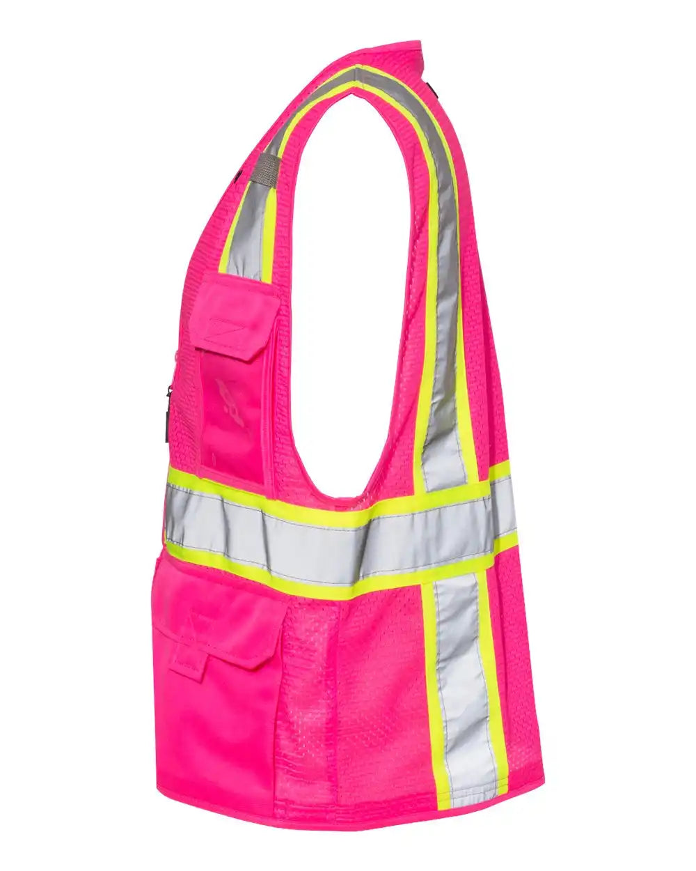 Kishigo B100-111 Ev Series® Enhanced Visibility Multi-pocket Mesh Vest - Pink Lime - B107
