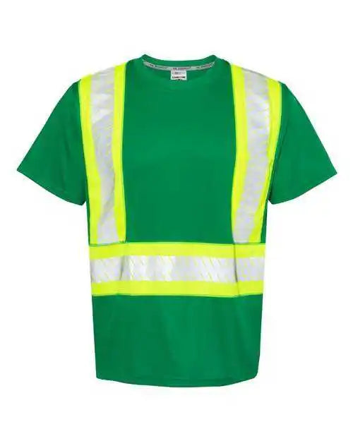 Kishigo B200-204 Ev Series Enhanced Visibility Contrast Pocket T-shirt - Green Lime - B204