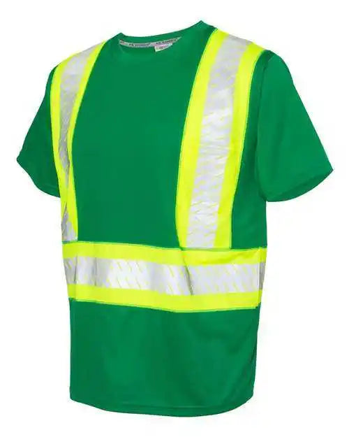 Kishigo B200-204 Ev Series Enhanced Visibility Contrast Pocket T-shirt - Green Lime - B204
