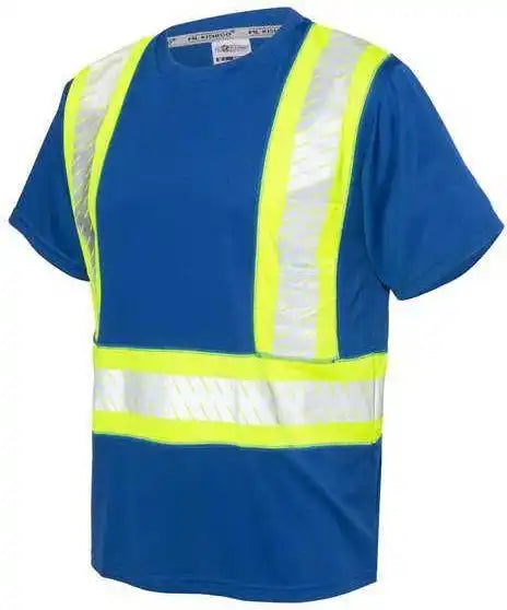 Kishigo B200-204 Ev Series Enhanced Visibility Contrast Pocket T-shirt - Royal Blue Lime - B202