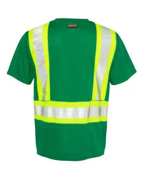 Kishigo B200-204 Ev Series Enhanced Visibility Contrast Pocket T-shirt - Green Lime - B204