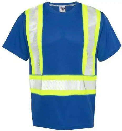 Kishigo B200-204 Ev Series Enhanced Visibility Contrast Pocket T-shirt - Royal Blue Lime - B202