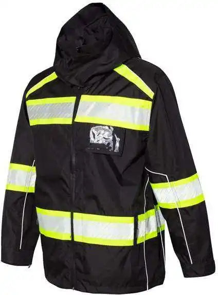 Kishigo B300-303 Ev Series Enhanced Visibility Premium Jacket - Black Lime