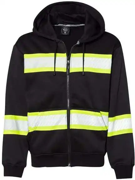 Kishigo B310-313 Ev Series Enhanced Visibility Full-zip Hooded Sweatshirt - Black Lime