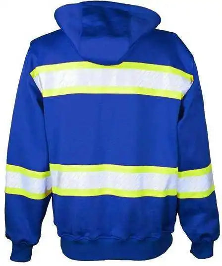 Kishigo B310-313 Ev Series Enhanced Visibility Full-zip Hooded Sweatshirt - Royal Blue Lime