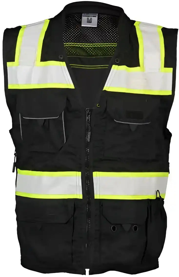 Kishigo B500 Ev Series Enhanced Visibility Professional Utility Vest - Black Lime