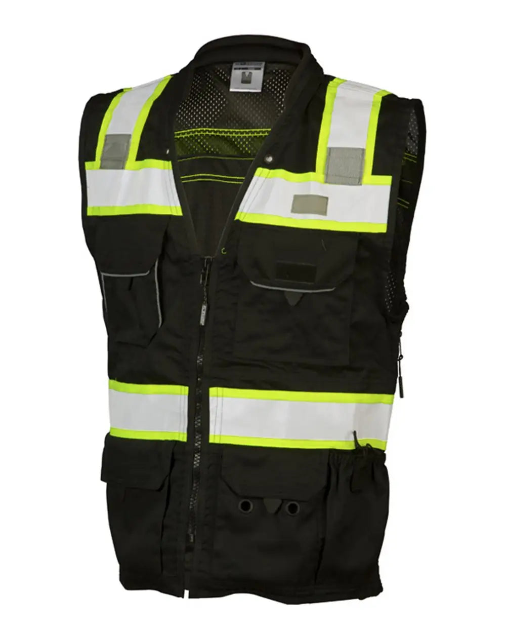 Kishigo B500 Ev Series® Enhanced Visibility Professional Utility Vest - Black Lime / m