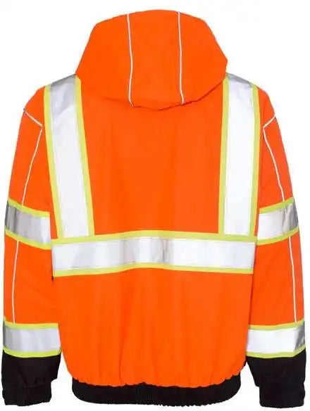 Kishigo Js119 120 Premium Brilliant Series Bomber Jacket Orange