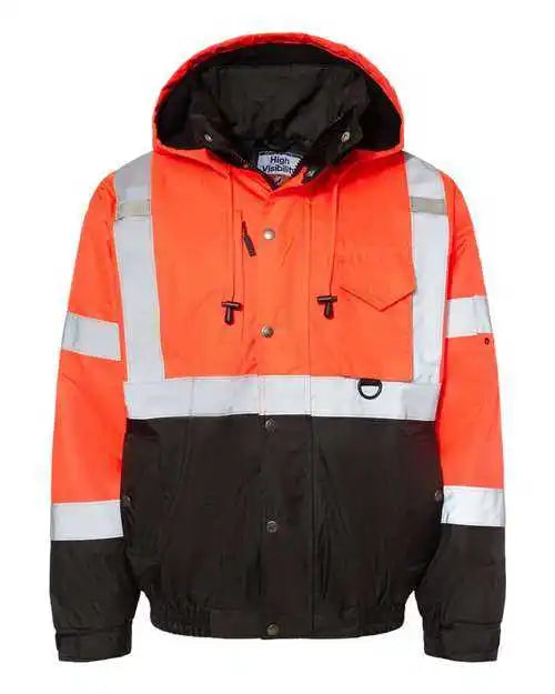 Kishigo Js130-131 Ripstop Bomber Jacket - Fluorescent Red
