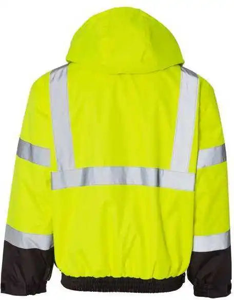 Kishigo Js130 131 Ripstop Bomber Jacket Lime Black
