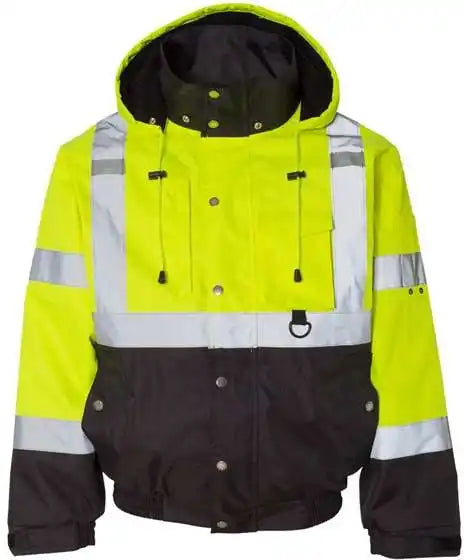 Kishigo Js130 131 Ripstop Bomber Jacket Lime Black