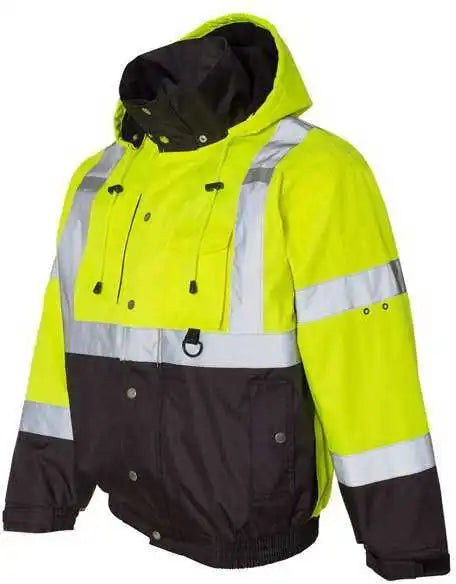 Kishigo Js130 131 Ripstop Bomber Jacket Lime Black