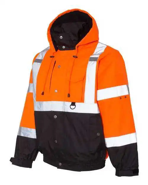 Kishigo Js130 131 Ripstop Bomber Jacket Orange Black