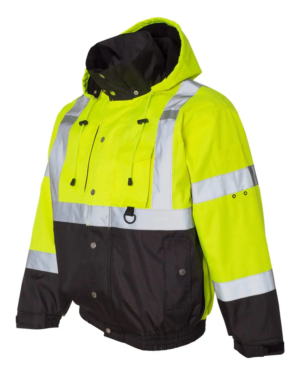 Kishigo Js130-132 Ripstop Bomber Jacket - Lime Black
