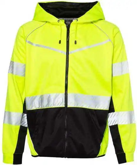Kishigo Js150 Premium Black Series Full-zip Hooded Sweatshirt - Lime