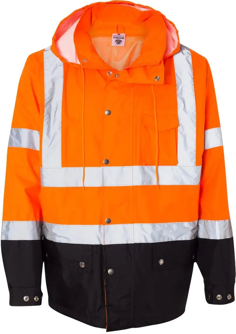 Kishigo Rwj102-103 Storm Cover Waterproof Rain Jacket - Orange