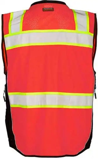 Kishigo S5002-5003 Premium Black Series Surveyors Vest - Fluorescent Red (s5702)