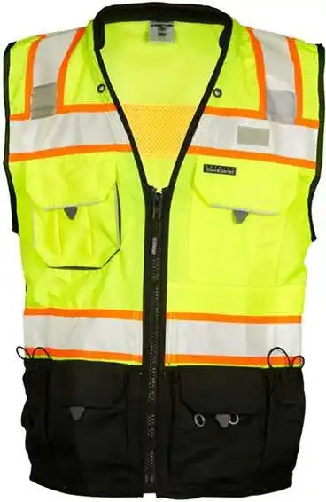 Kishigo S5002 5003 Premium Black Series Surveyors Vest Lime
