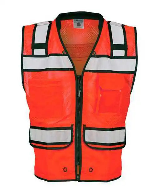 Kishigo S5004-5005 High Performance Surveyors Vest - Fluorescent Red (s5704)