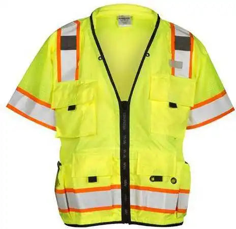 Kishigo S5010 5011 Professional Surveyors Vest Lime