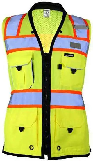 Kishigo S5021 5022 Premium Black Series Women’s Heavy Duty Surveyors Vest Lime