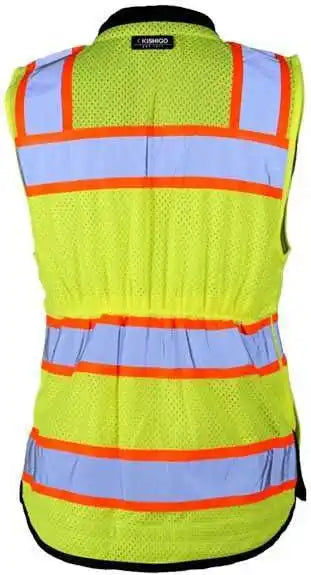 Kishigo S5021 5022 Premium Black Series Women’s Heavy Duty Surveyors Vest Lime