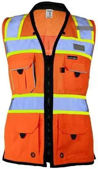 Kishigo S5021-5022 Premium Black Series Women’s Heavy Duty Surveyors Vest - Orange