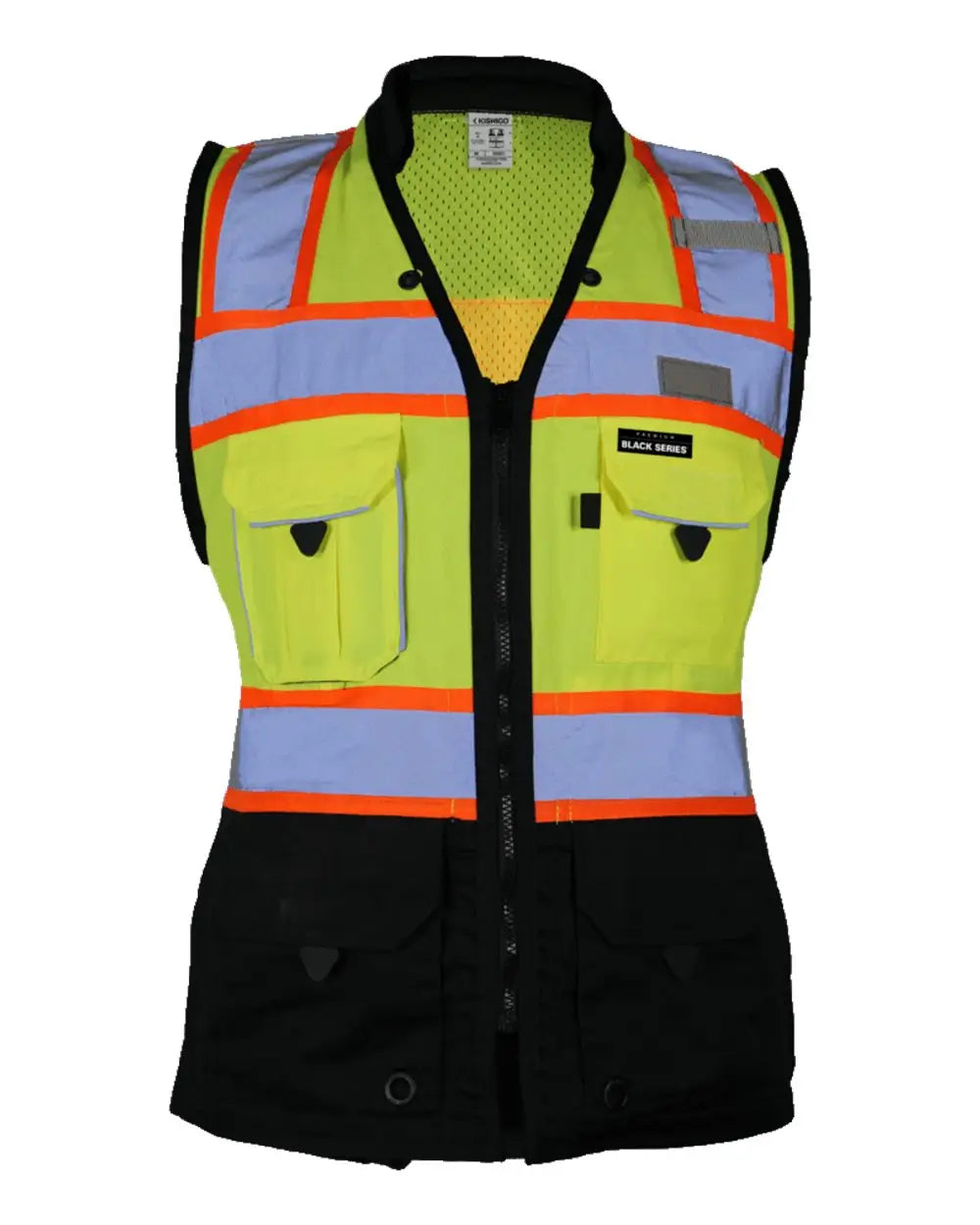 Kishigo S50215022 Premium Black Series Women’s Heavy Duty Surveyors Vest - S5021-5022 - Lime