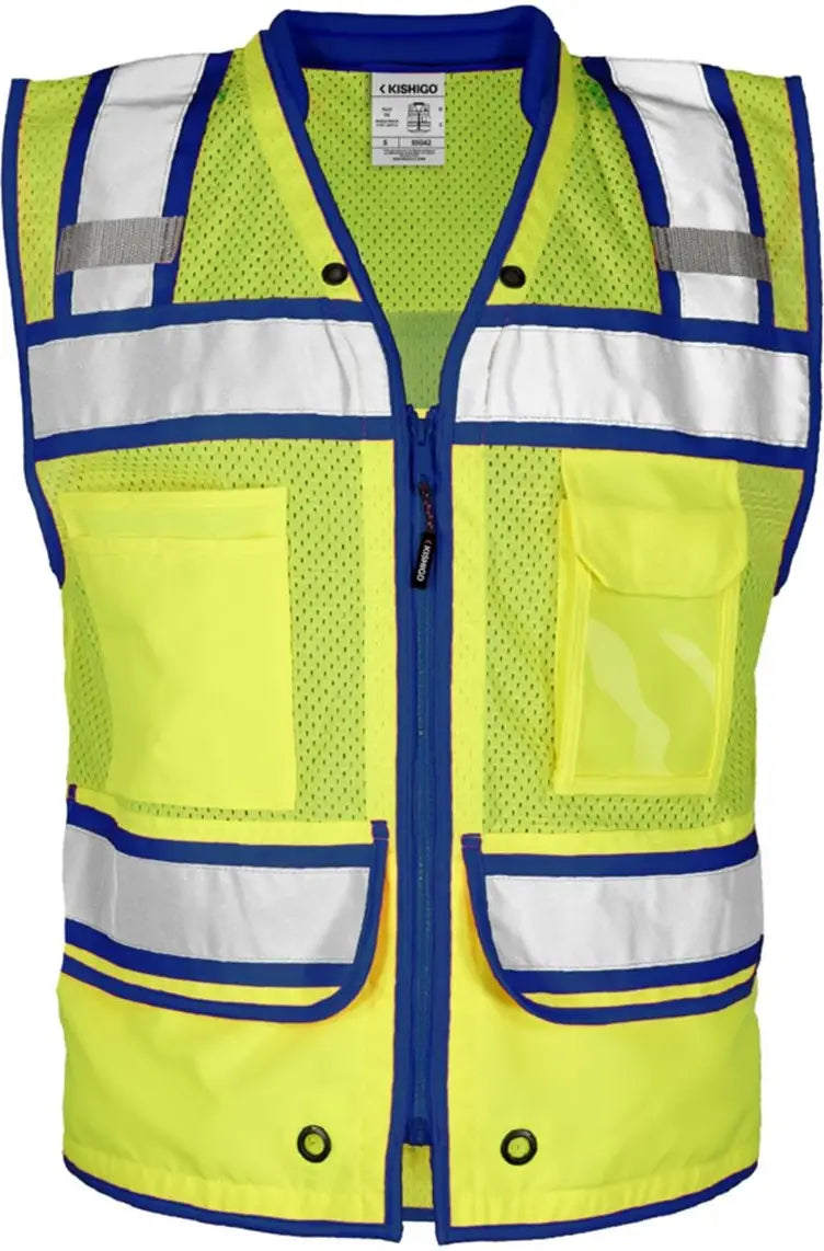 Kishigo S5042-5046 Color Contrast High Performance Surveyors Vest - Lime Royal Blue - S5042 - s