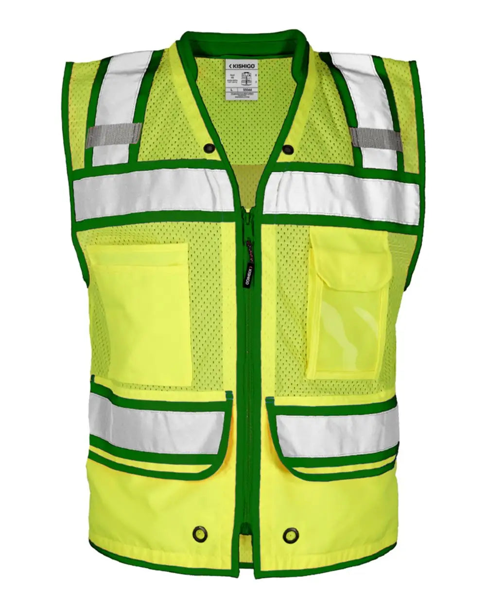 Kishigo S5042-5046 Color Contrast High Performance Surveyors Vest - Lime Green - S5044 - s