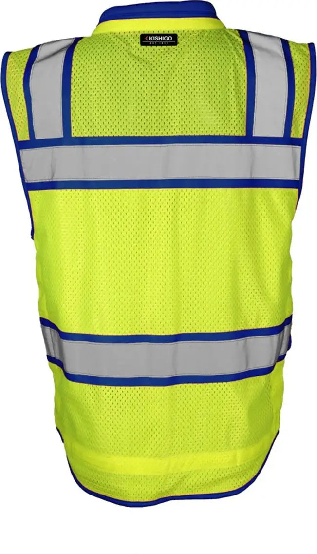 Kishigo S5042-5046 Color Contrast High Performance Surveyors Vest - Lime Royal Blue - S5042 - s
