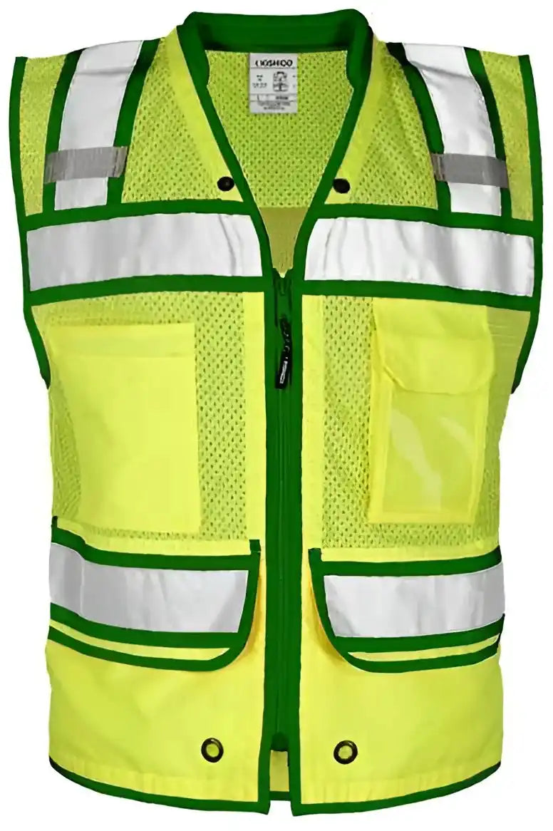 Kishigo S5042-5046 Color Contrast High Performance Surveyors Vest - Lime Green - S5044