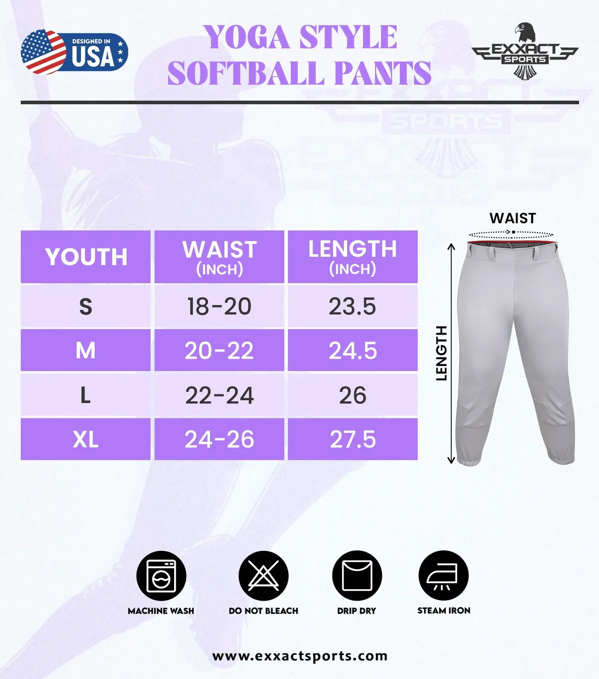 Knicker/yoga Style Softball Pants for Girls (black)