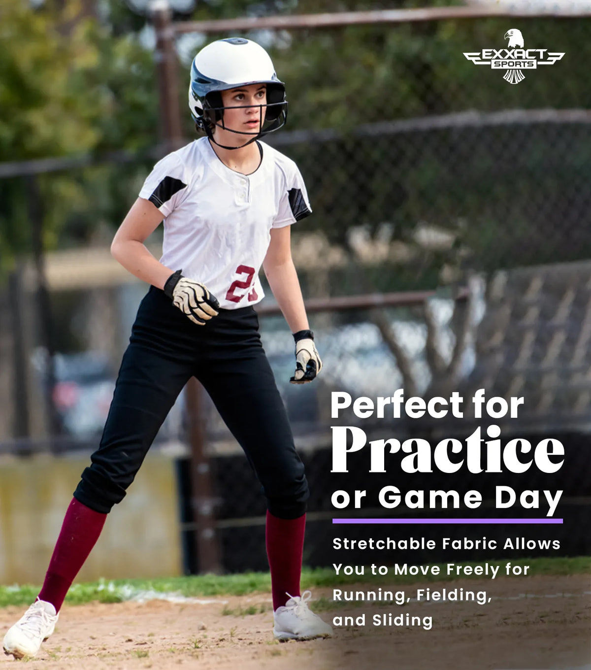 Knicker/yoga Style Softball Pants for Girls (black)